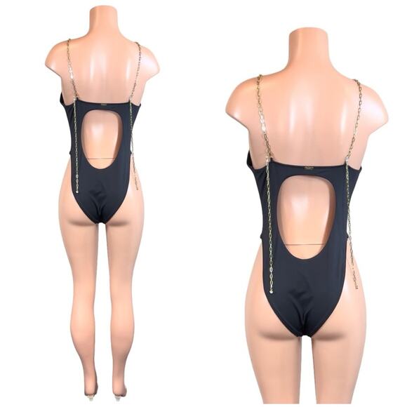 BEACH BUNNY NOELANI BLACK ONE PIECE  SZ L $225 - Picture 8 of 11